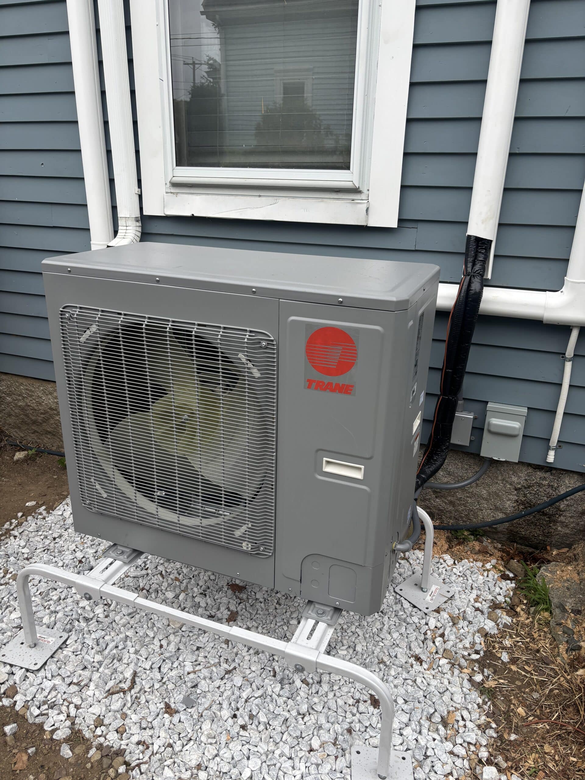 Ductless mini-split heat pump installed in a Plymouth County, MA living room