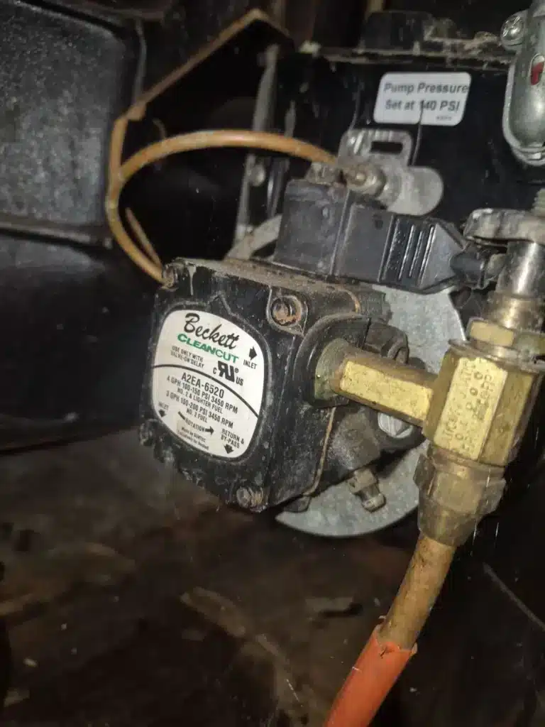 Gas furnace burner valve closeup - 3R Mechanical & Plumbing, South Shore MA