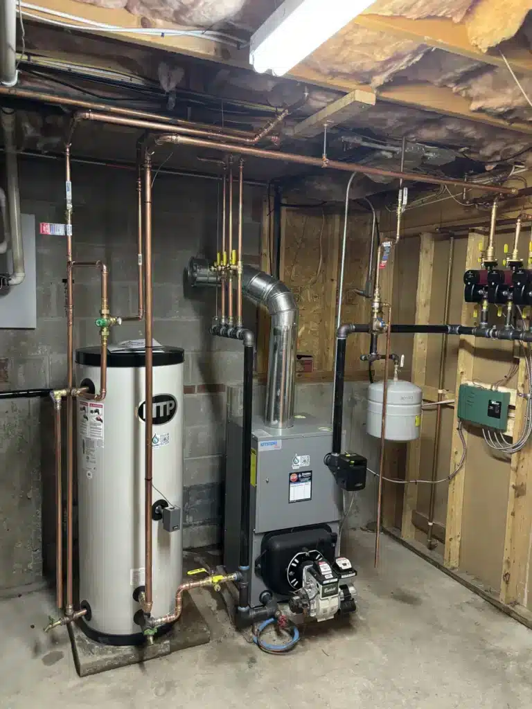 Gas water heater basement corner - 3R Mechanical & Plumbing, South Shore MA